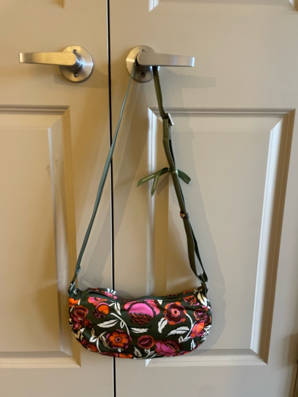 Vera Bradley Olive Floral Crescent Shoulder Bag - Women's Crossbody